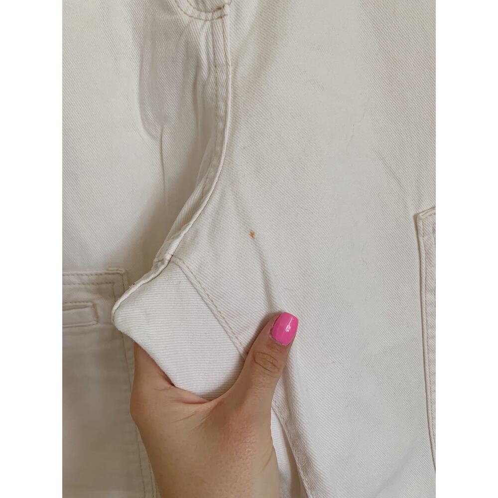 Cream H&M High Waisted Paper Bag Waist Cargo Pants 6 - Picture 6 of 6